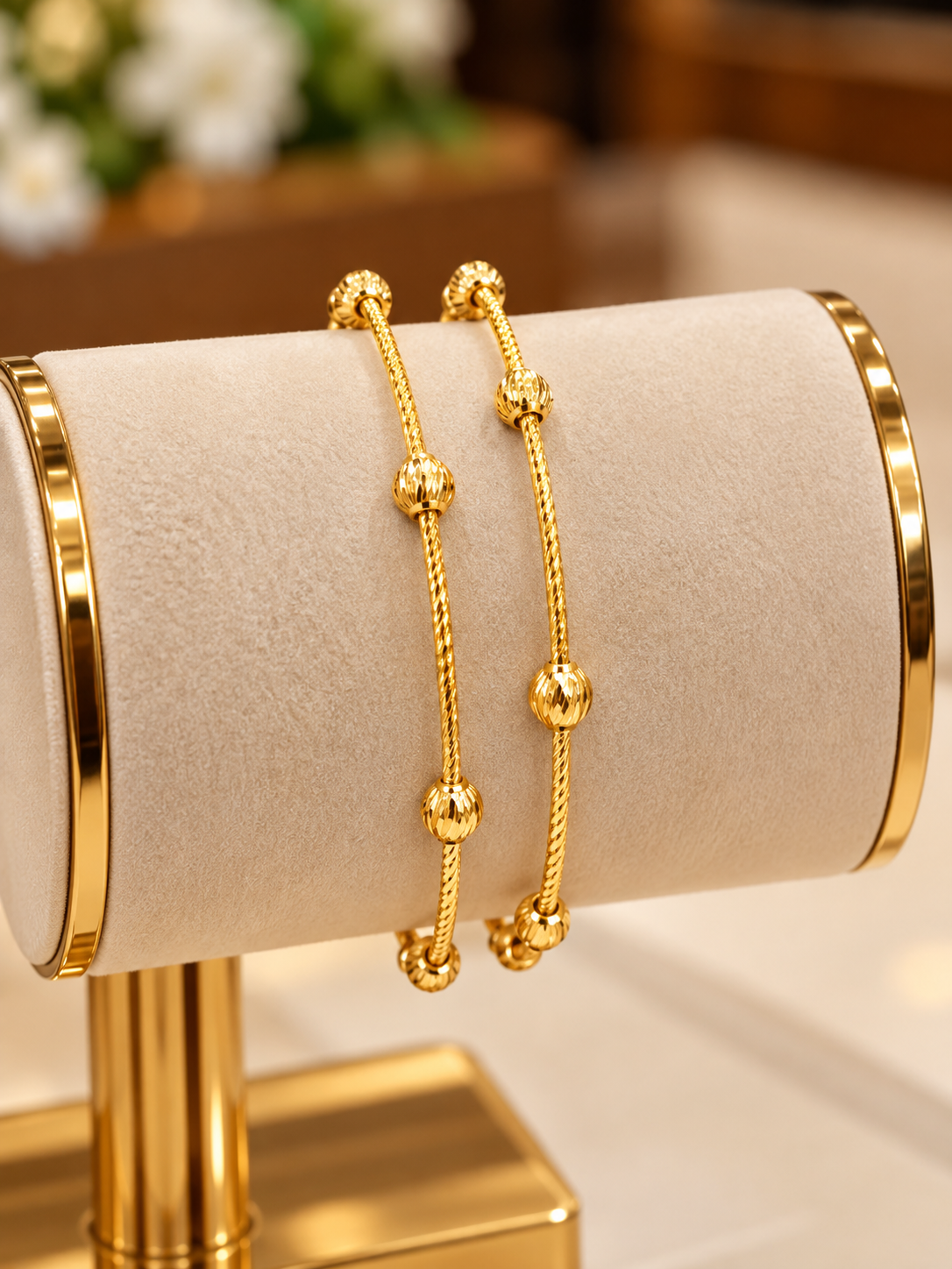 Premium gold plated 2layer ball openable bangle