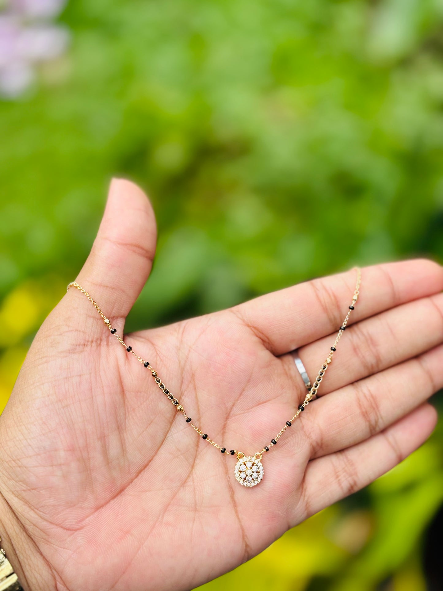 Premium handmade blackbeads simple mangalsutra product code N393