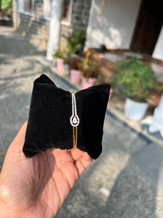 Premium quality micro gold plated twotone diamond replica bracelet product code B97