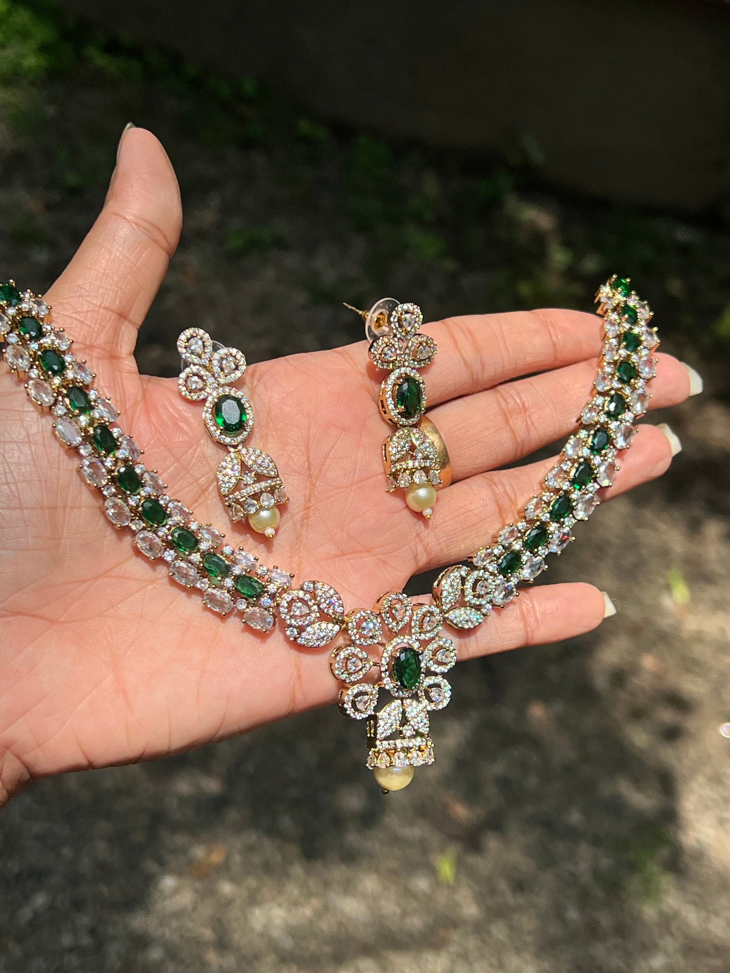 Premium Victorian emerald ad bridal set product code 822