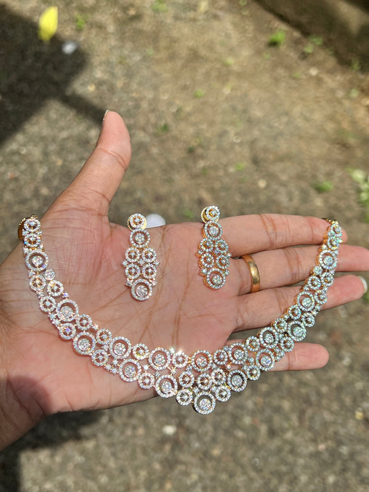 Premium diamond finish bridal necklace product code N92