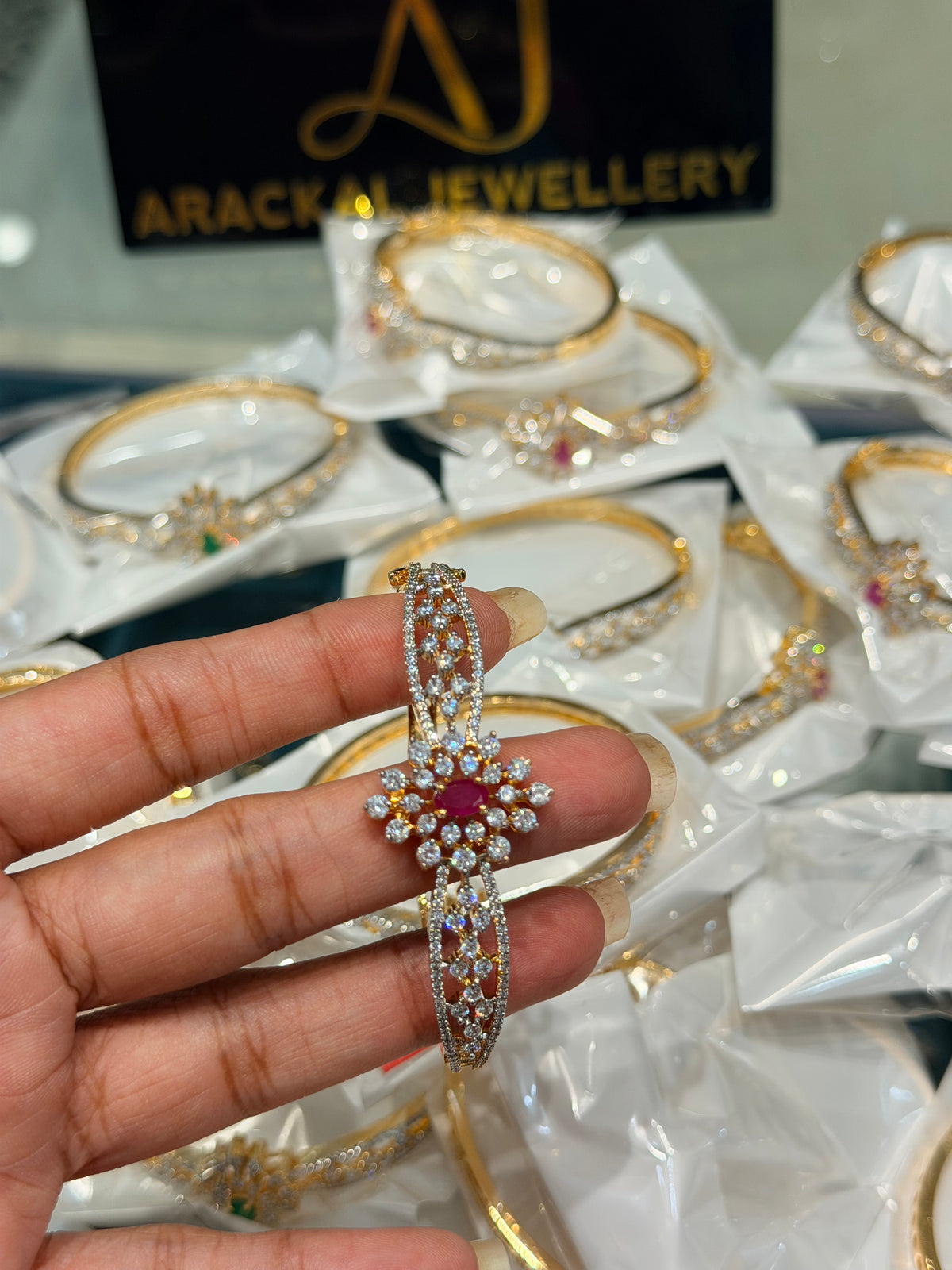 Premium diamond finish party wear openable bracelet product code B247