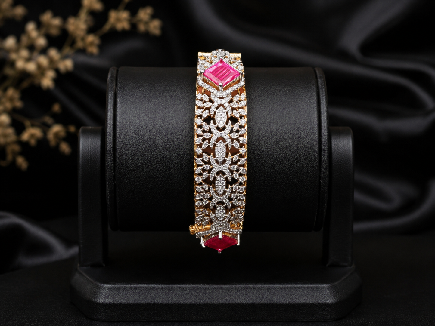 Premium diamond finish statement openable bangle product code B206