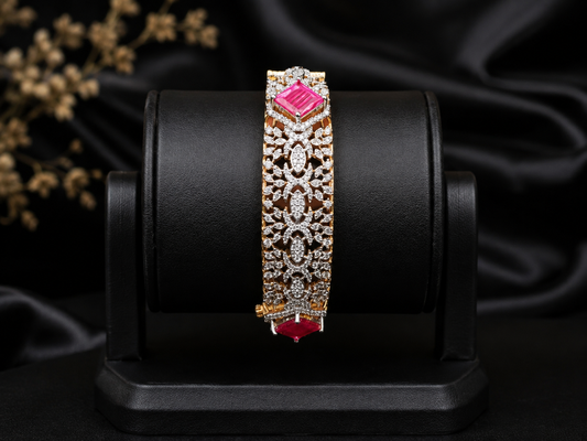 Premium diamond finish statement openable bangle product code B206