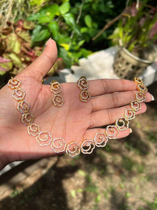 Premium ad designer floral necklace product code N413