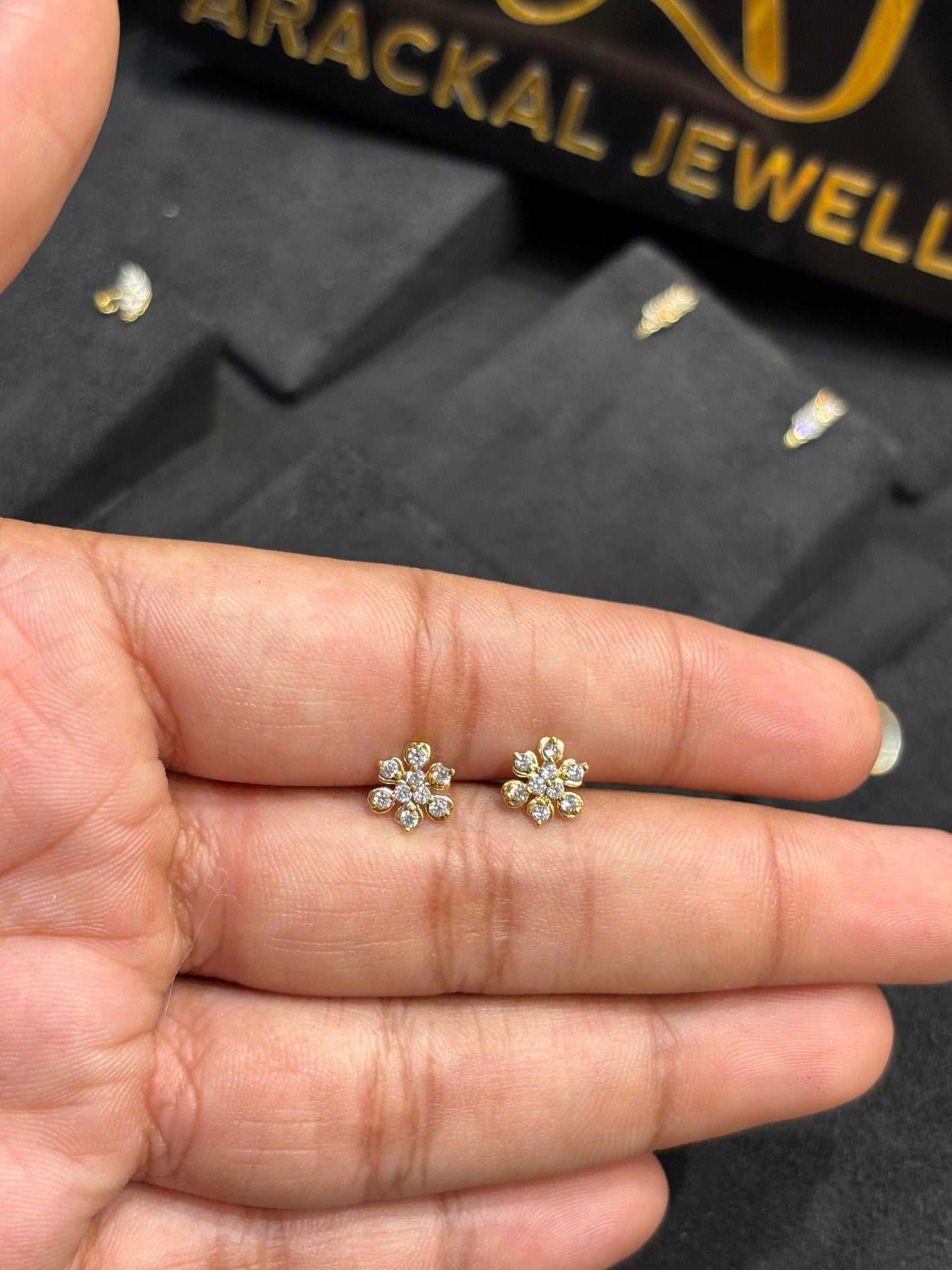 Premium gold plated daily ad stone second studs product code E67