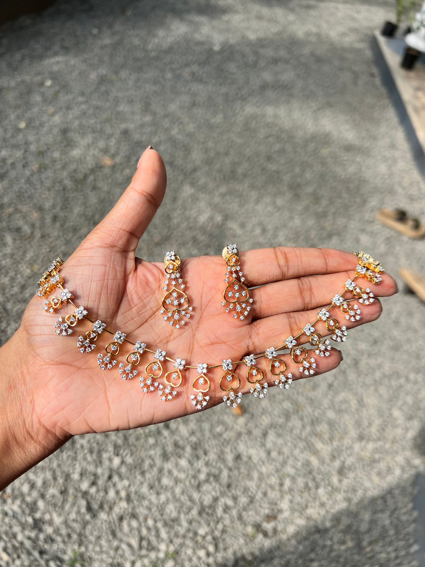 Premium diamond finish bridal necklace product code D27