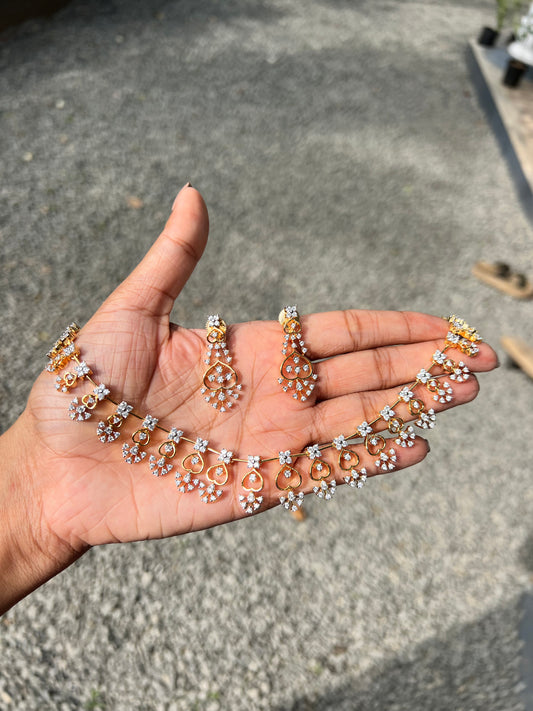 Premium diamond finish bridal necklace product code D27