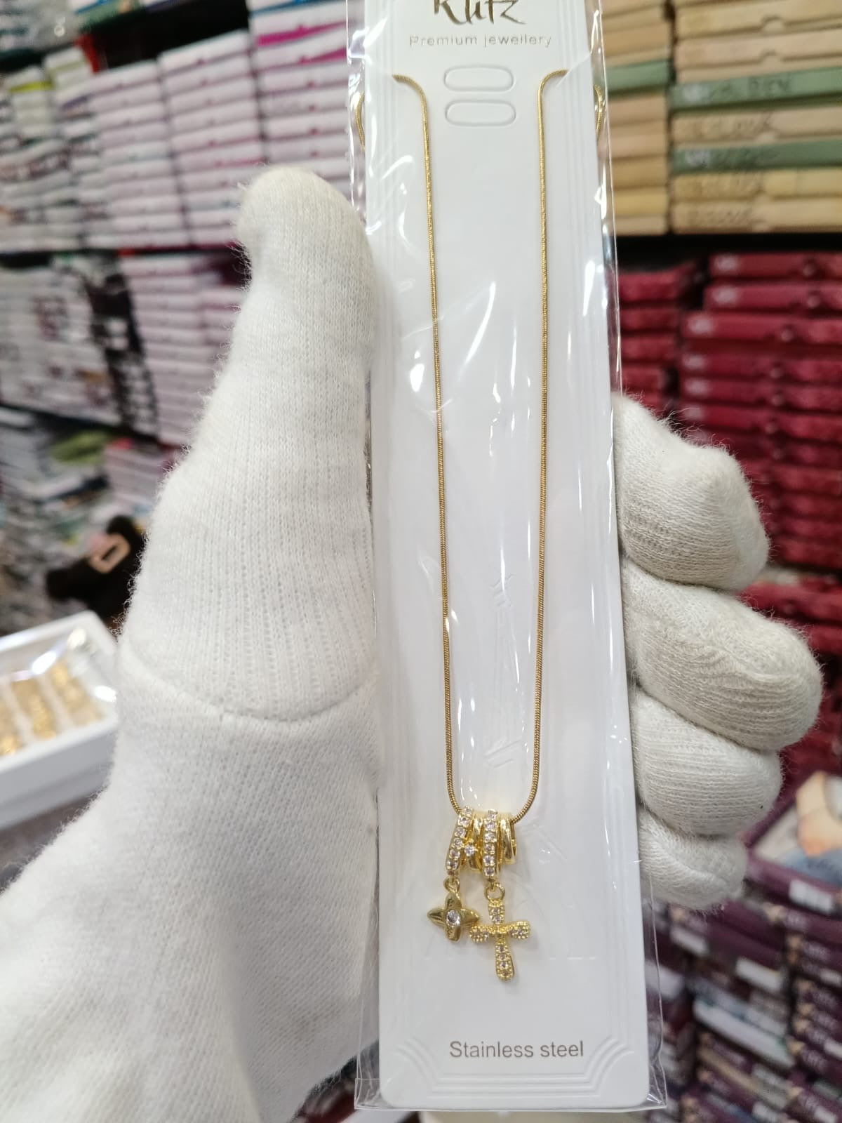 Premium anti tarnish stainless steel daily wear necklace product code A21