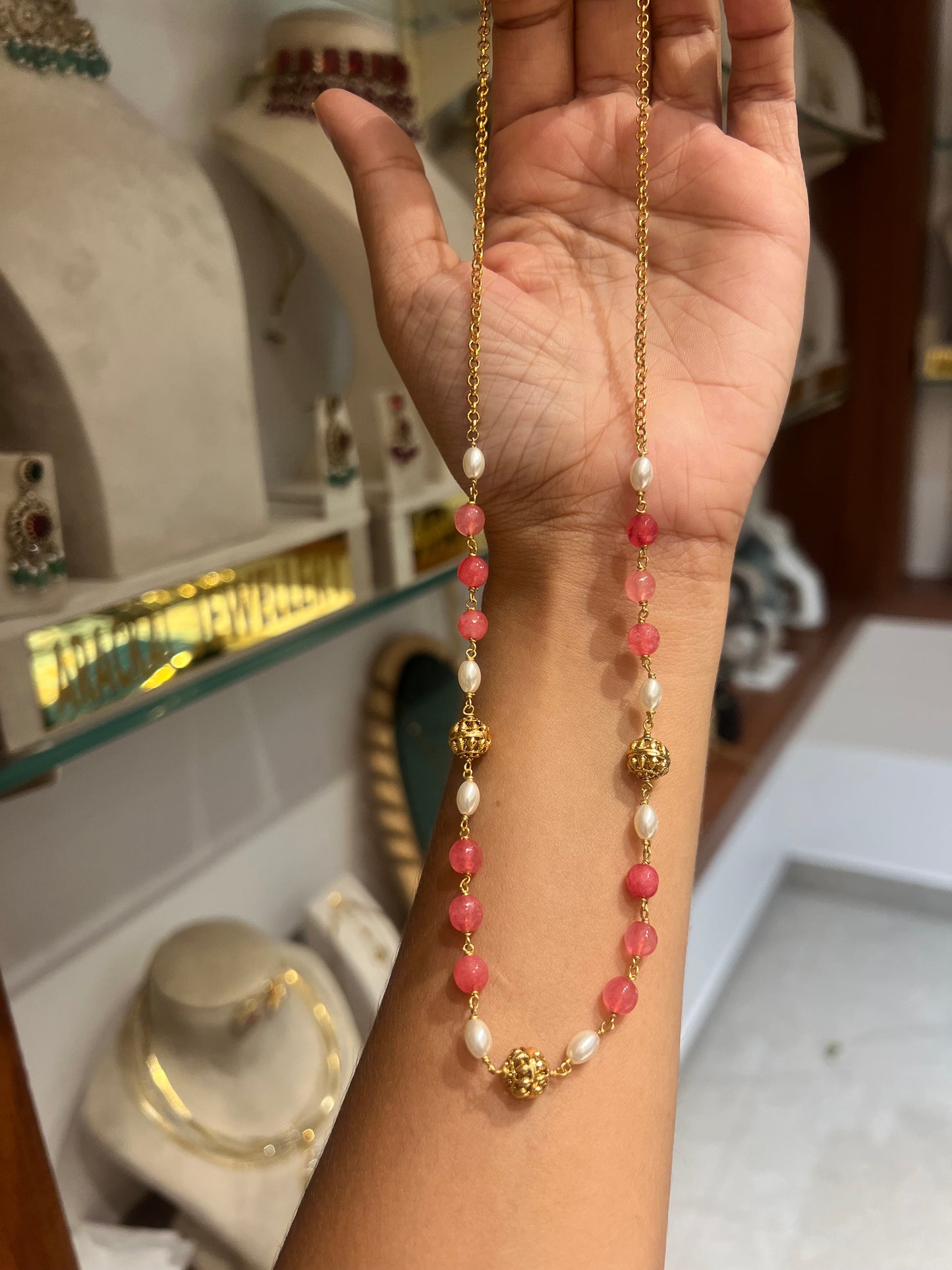 Premium quality handmade beads and pearl necklace product code P98
