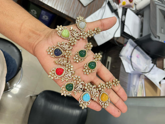 Premium Navarathna ad necklace product code 1185