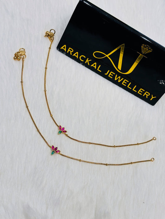 Premium matte finish lotus anklets product code A06