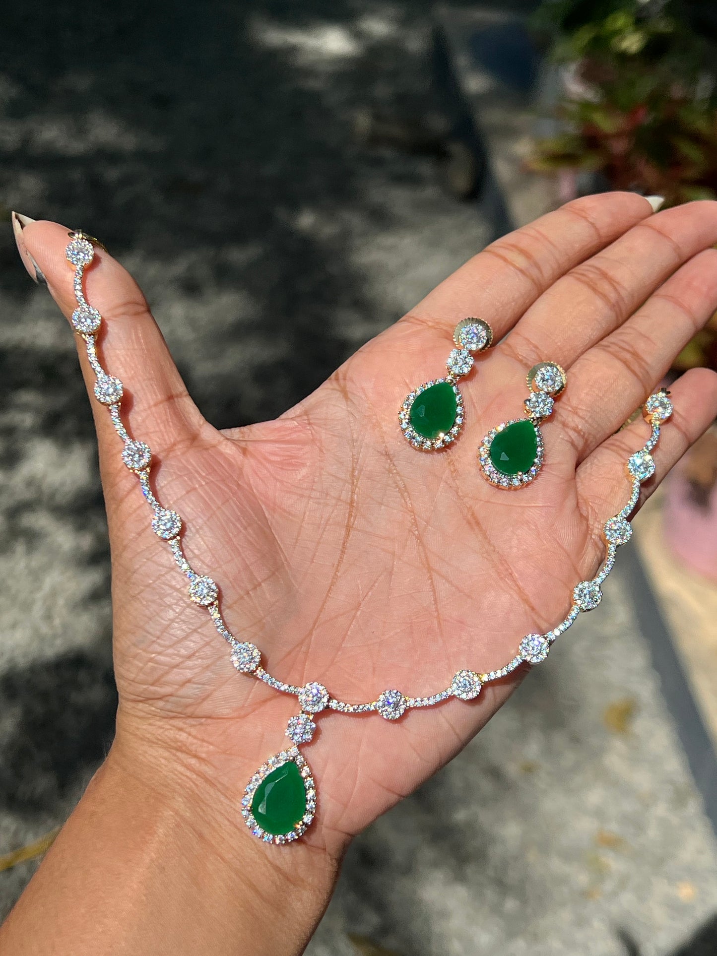 Premium diamond finish bridal necklace product code D46