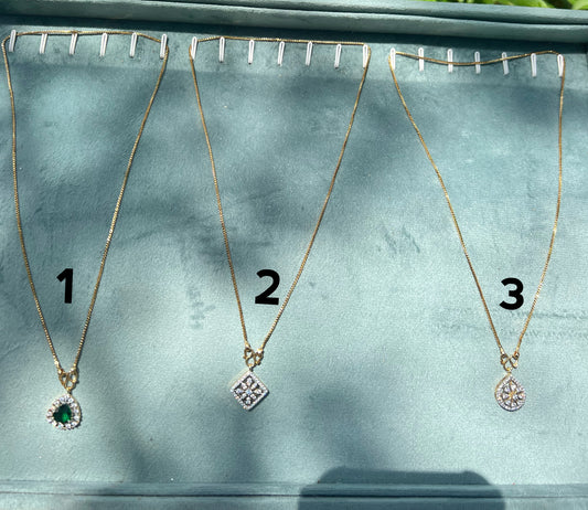 Premium quality gold plated chain with diamond replica pendant product code N340
