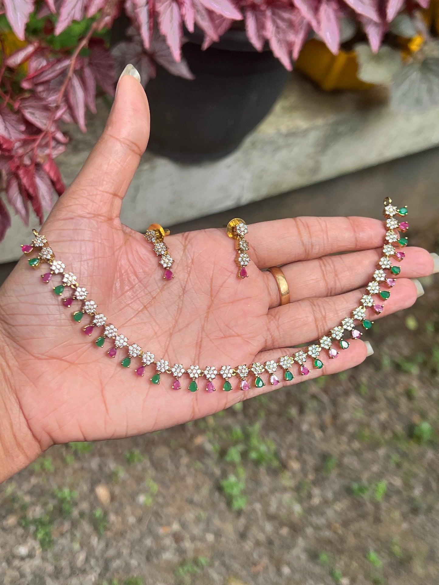 Premium ad hanging stone necklace product code 956