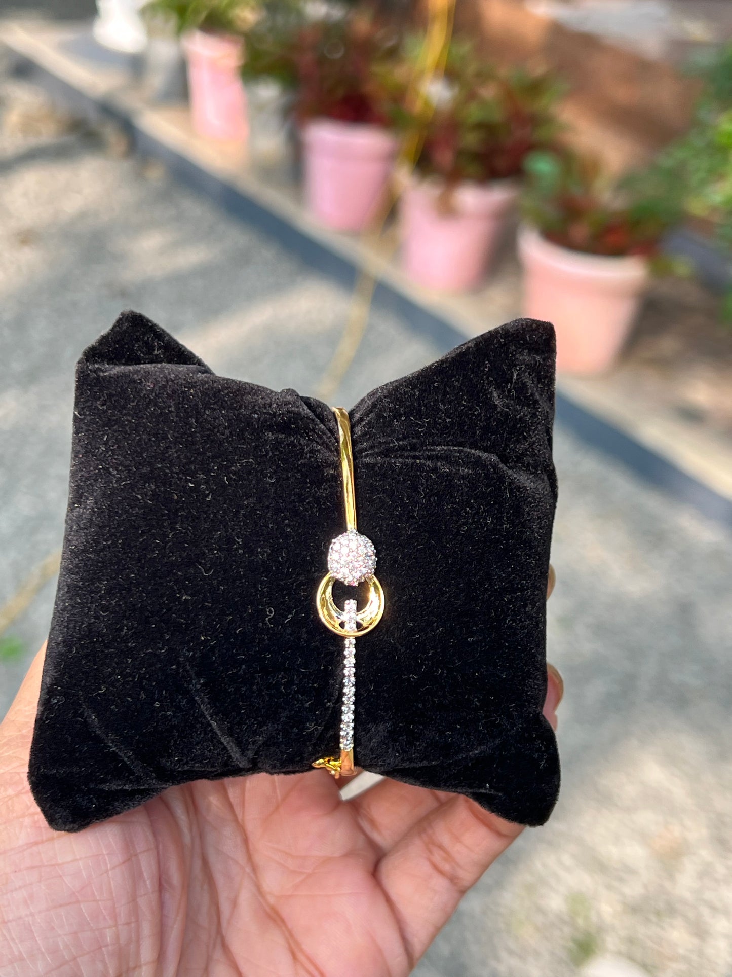 Premium quality micro gold plated twotone diamond replica bracelet product code B97