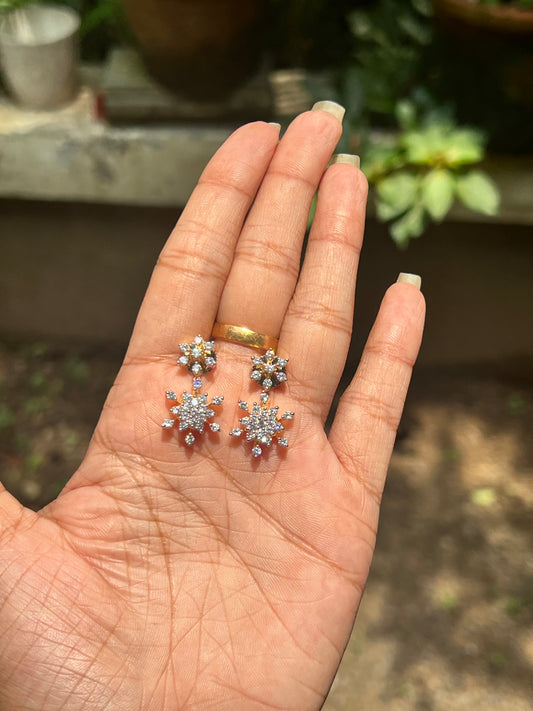Premium daimond finish star hanging earrings product code 116