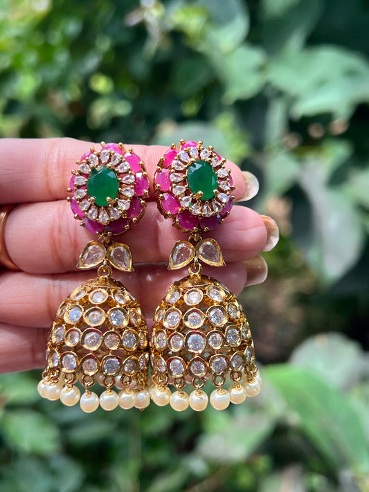 Premium ad floral jhumka product code B77