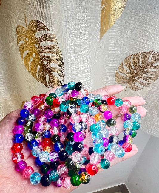 Prettiest multicolor crystal stretchable bracelets product code 865