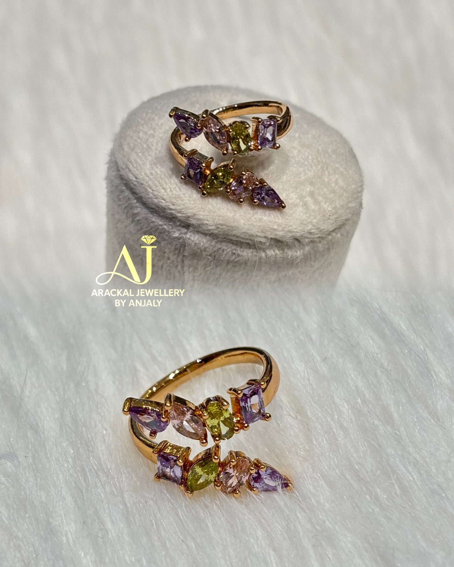 Premium 18k gold plated cz ring product code R05