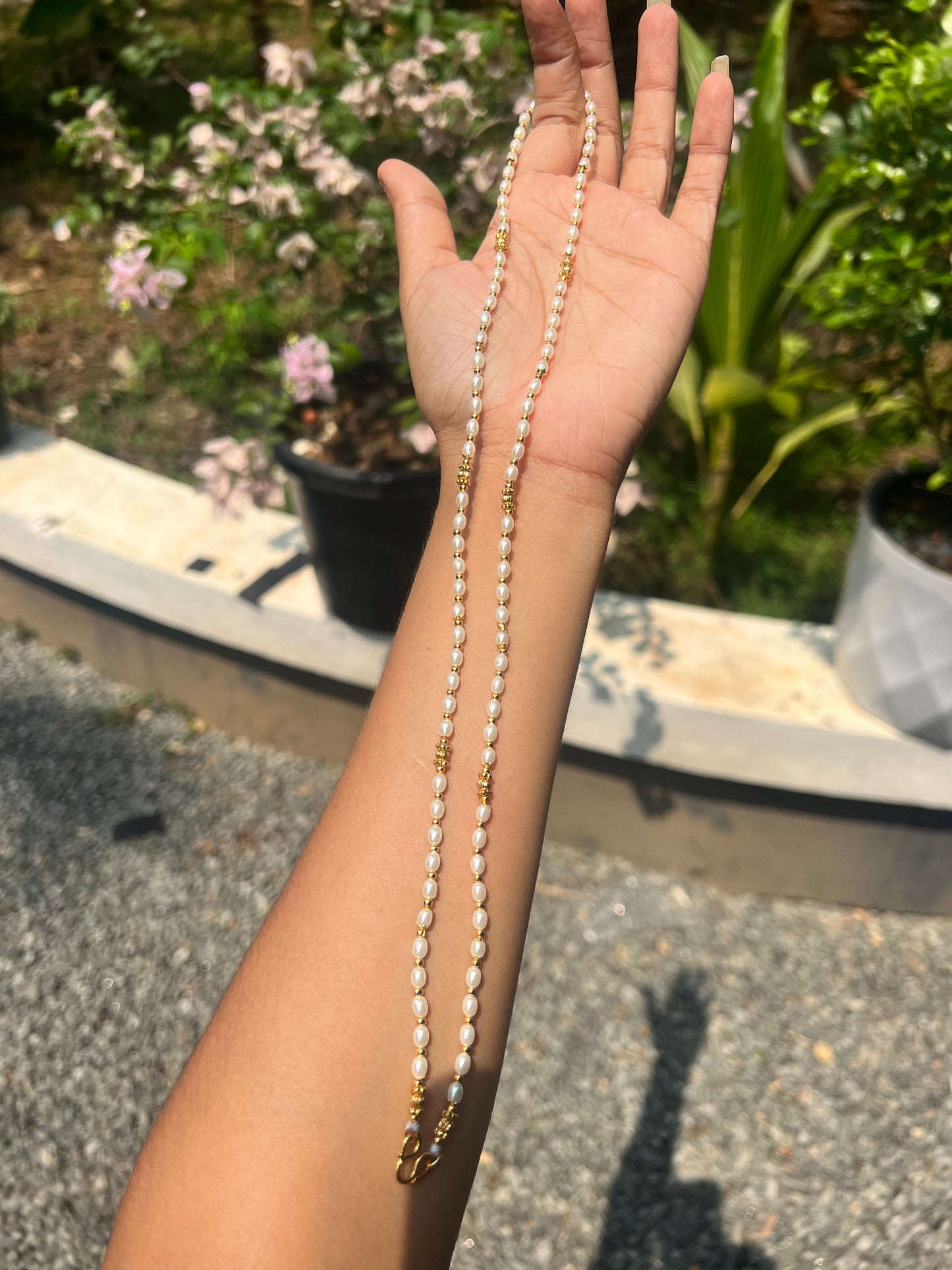 Premium gold plated pearl 8pidi chain
