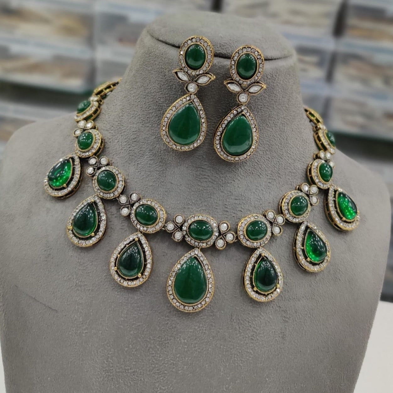 Stylish polki Kundan necklace product code 982