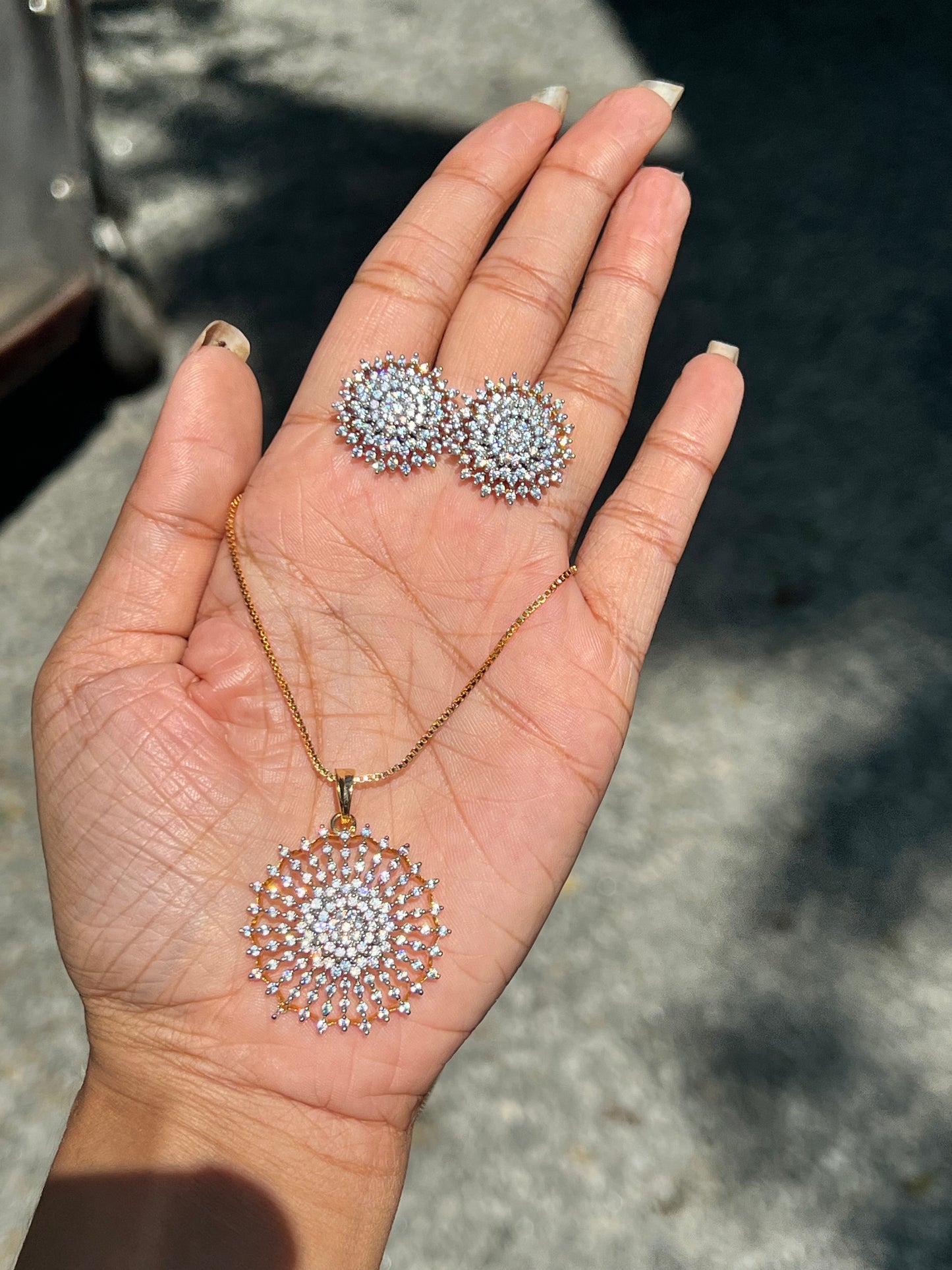 Premium daimond finish pendant chain set product code N382