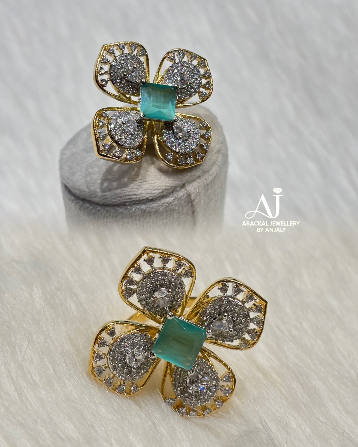 Premium daimond finish big statement adjustable ad rings product code R15