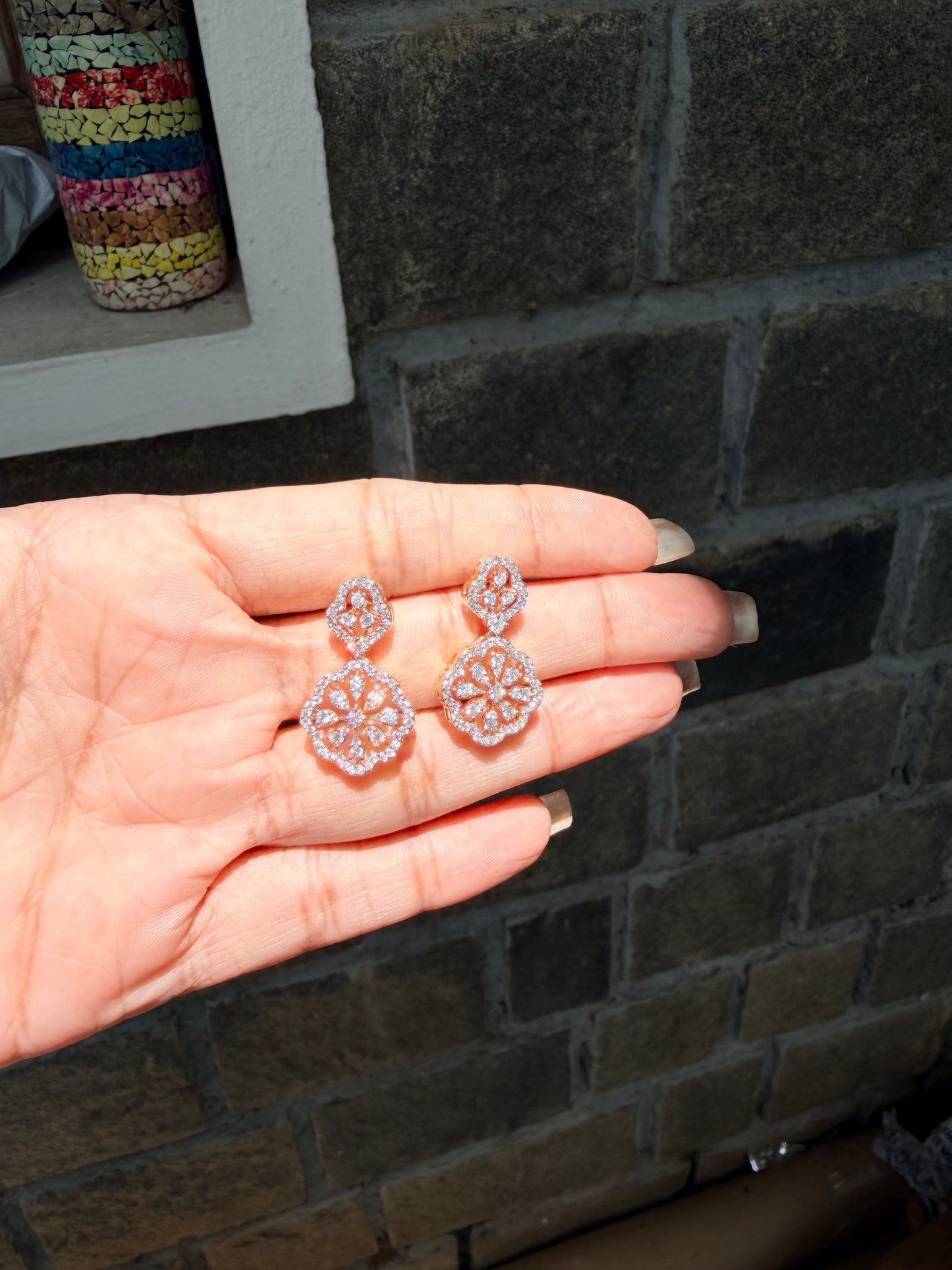 Premium diamond finish earrings product code E231