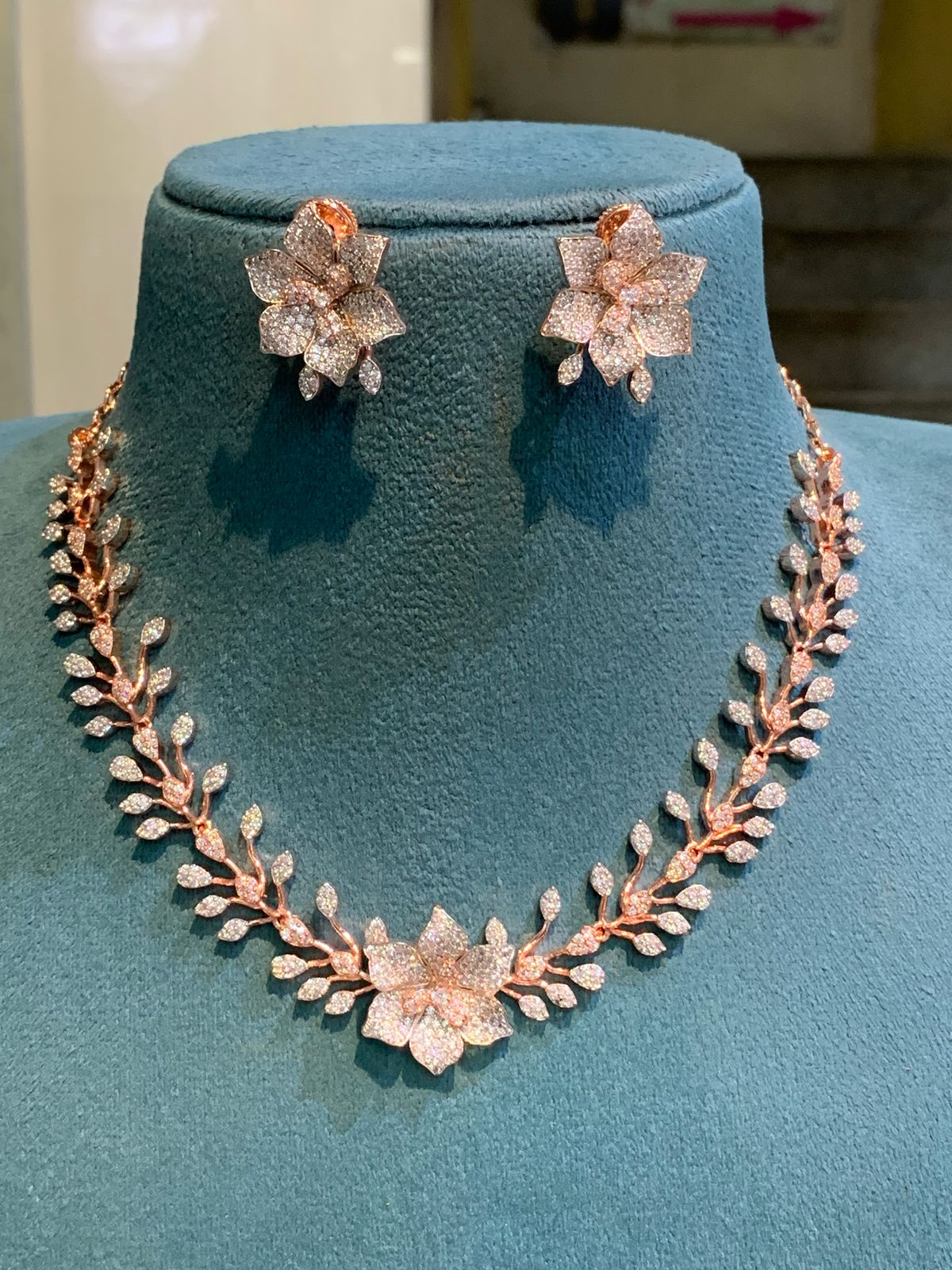 Premium bridal diamond finish necklace product code 530
