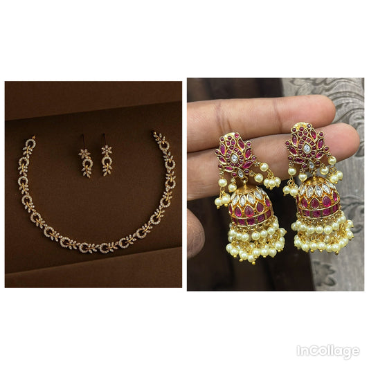 Ad Necklace set and jhumka