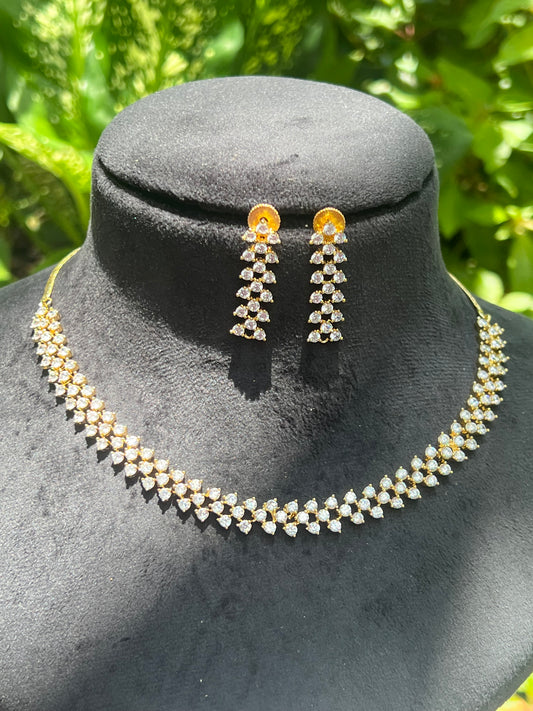 Premium daimond finish ad bridal necklace product code N349