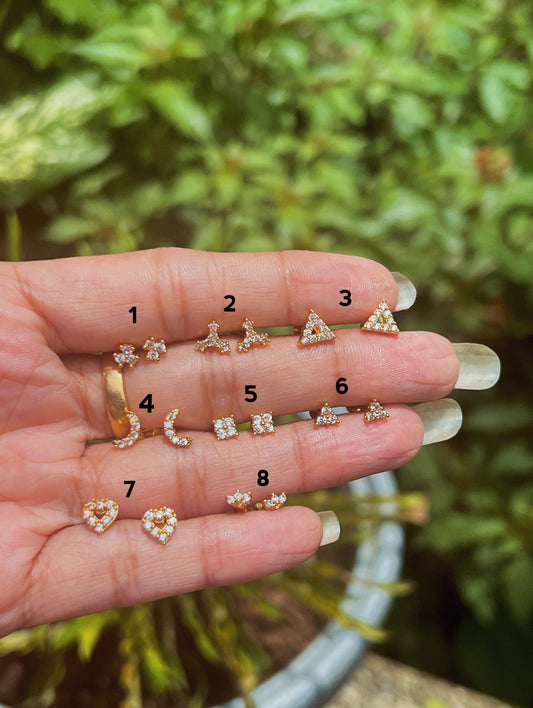 Gold plated daily wear nosepin/second stud (pair ) product code E39