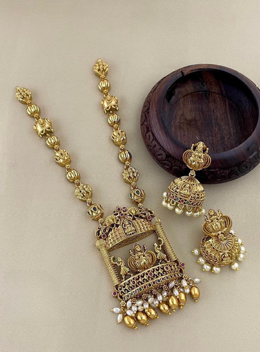Premium lakshmi Devi traditional necklace product code 841