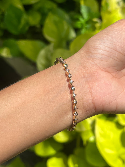 Premium gold plated daily use ad stone bangle