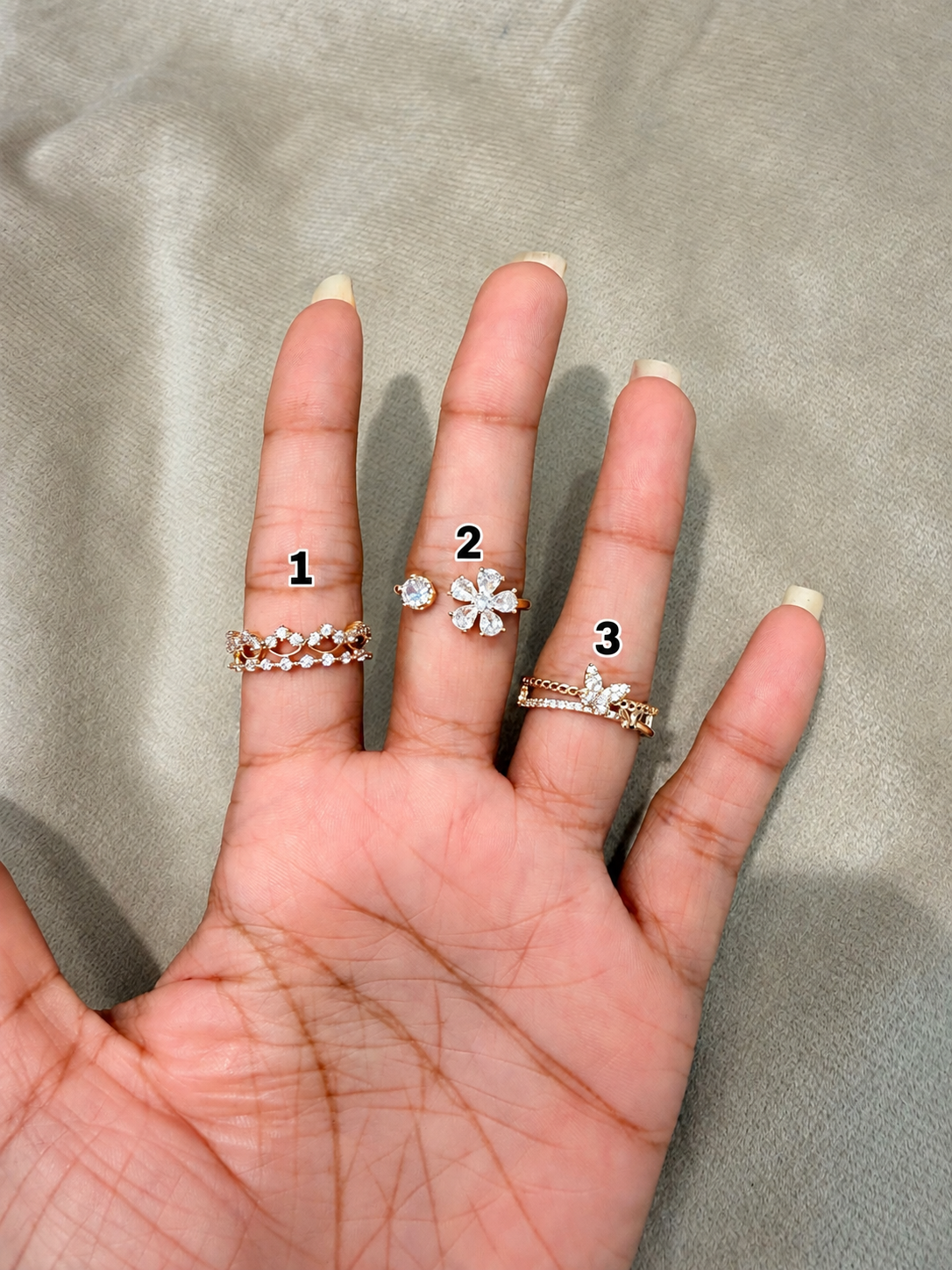 Premium anti tarnish adjustable rings product code R76