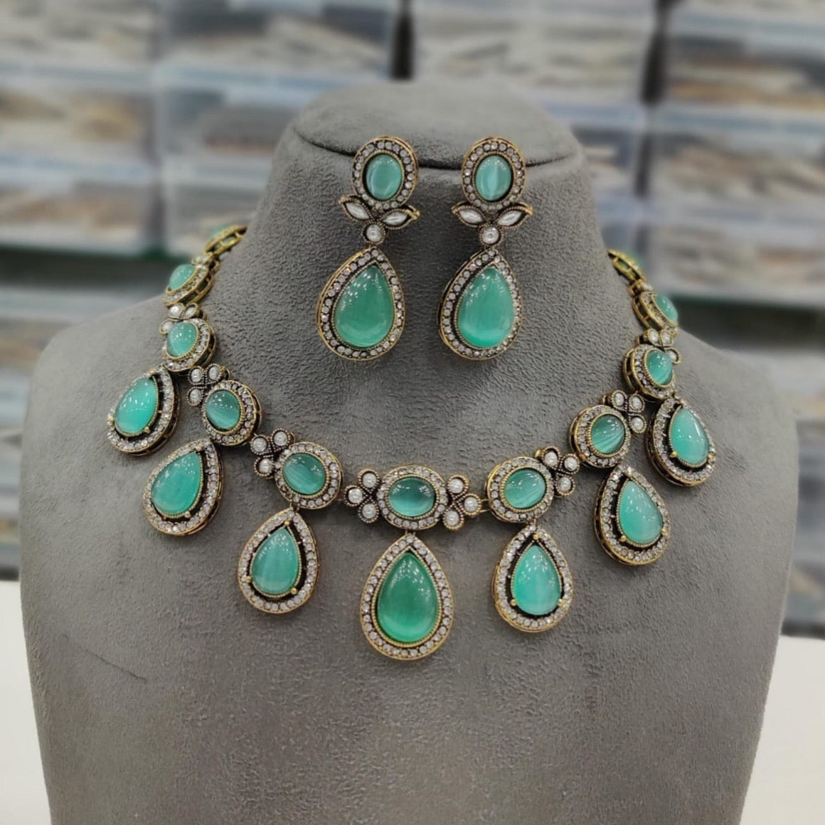 Stylish polki Kundan necklace product code 982