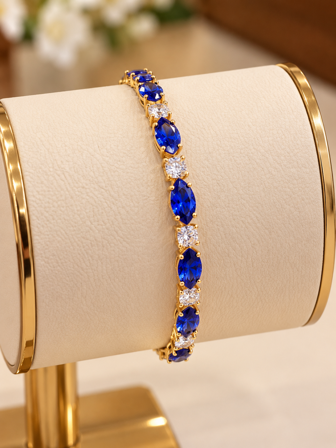 Premium quality gold plated as blue bangle (single )product code D241