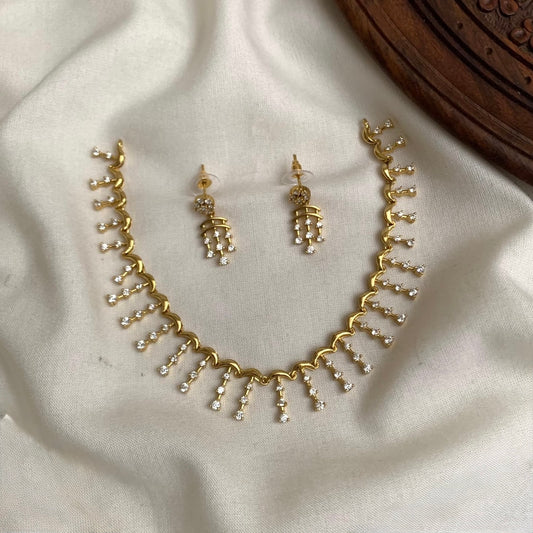 Premium antique gold ad bridal necklace set product code T140