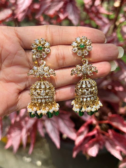 Premium ad peacock jhumka product code 1259