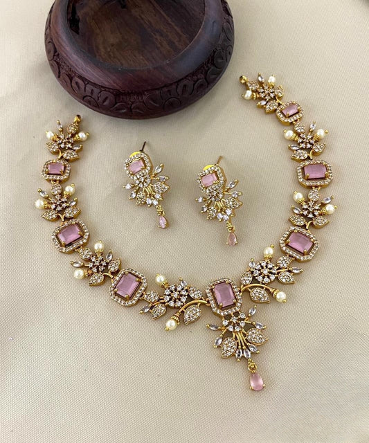 Regal Blossom AD Stone Necklace Set product code 436