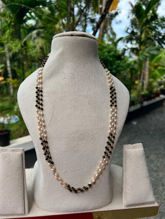 Premium 3layer black and pearl long haram product code P02