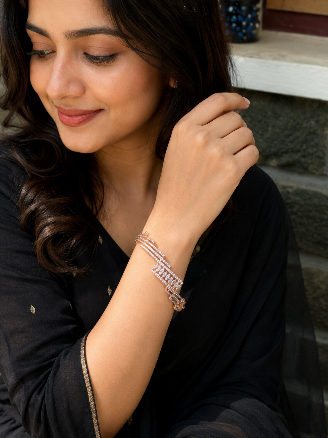 Premium diamond finish bangle product code B207