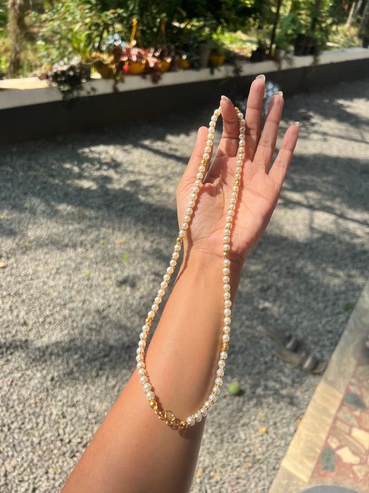 Premium gold plated pearl long chain product code G21