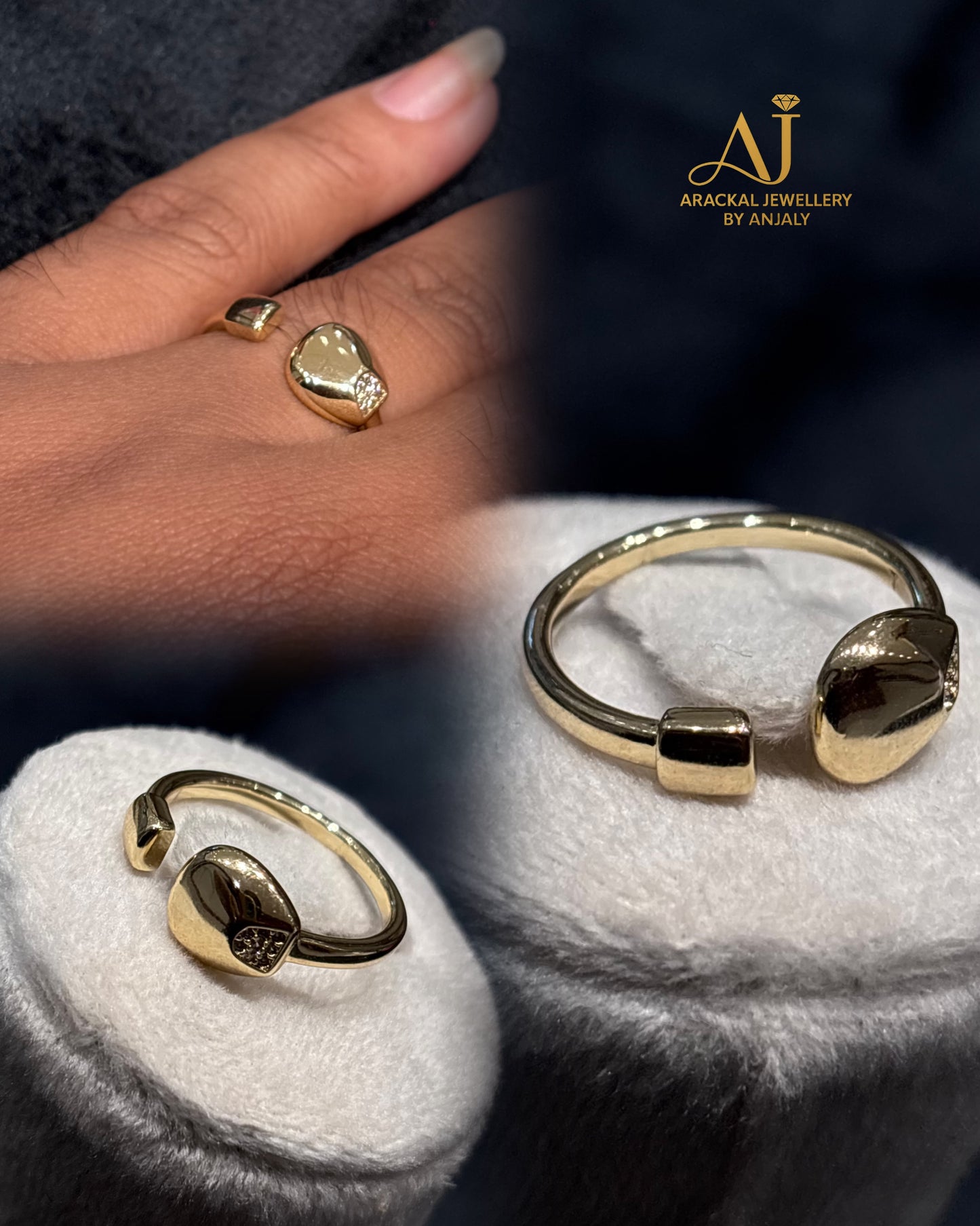 18k gold plated Anti tarnish pearl stone ring product code R10
