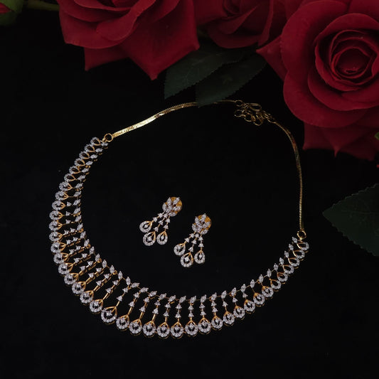 Premium diamond finish bridal necklace product code 23