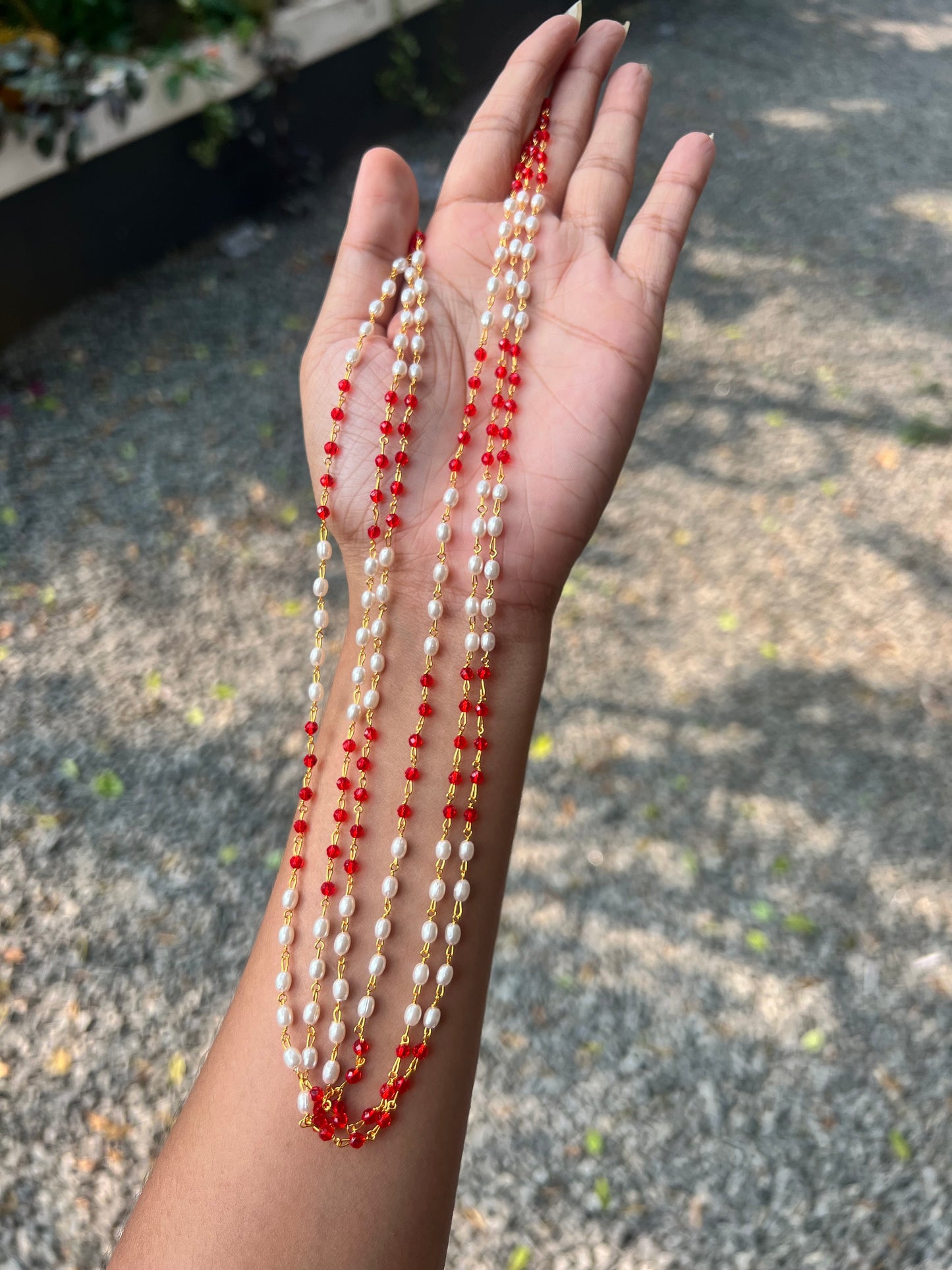 Premium pearl 3 layer 24inch Mala product code P24