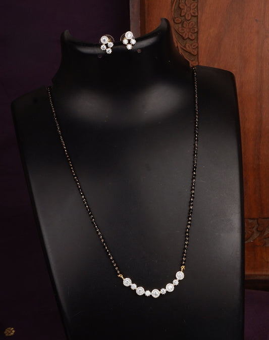 Premium diamond finish ad mangalsutra with matching stud