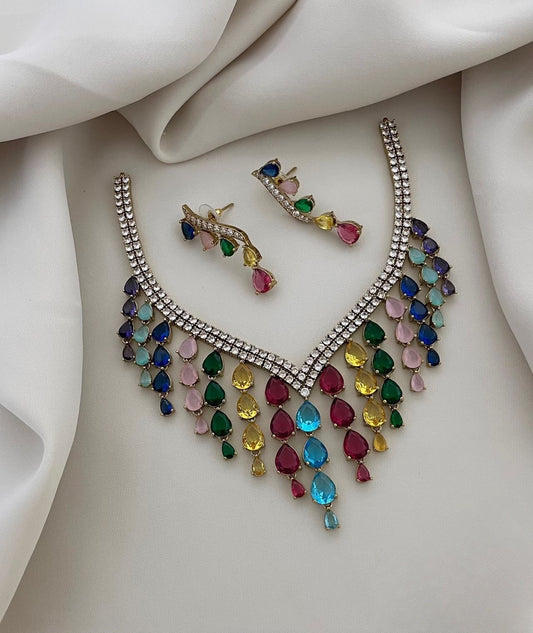 Premium stunning bridal statement ad necklace product code 735