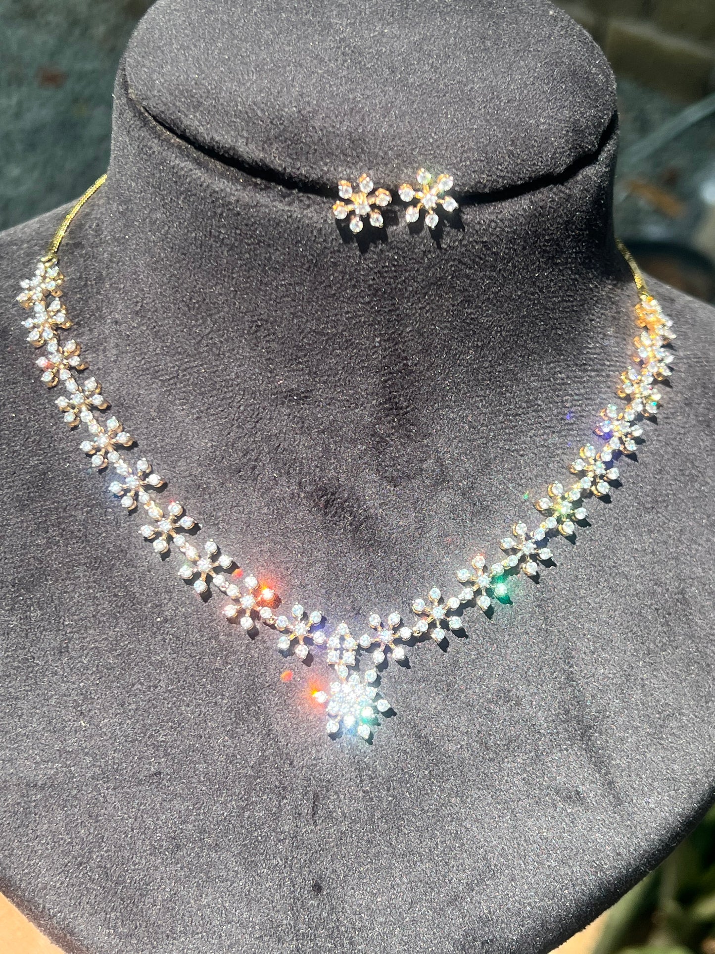 Premium diamond finish bridal necklace set product code 92